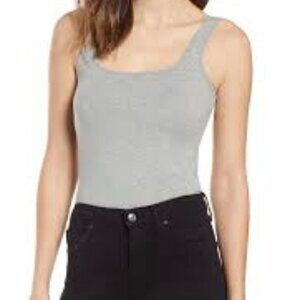 Nordstrom BP Square Neck Bodysuit Womens Gray Plus Size